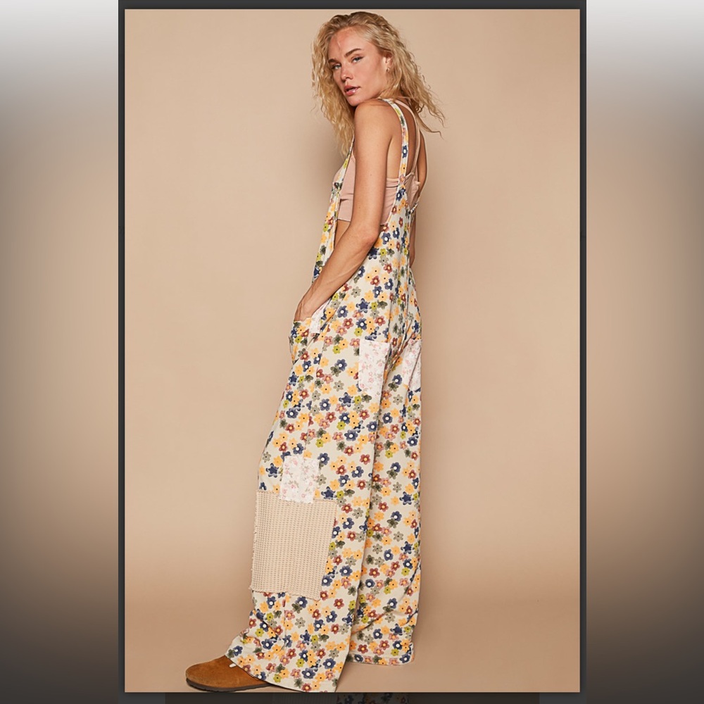 PS1–POL Floral Patchwork Jumpsuit in Yellow and Blue - Picture 2 of 2